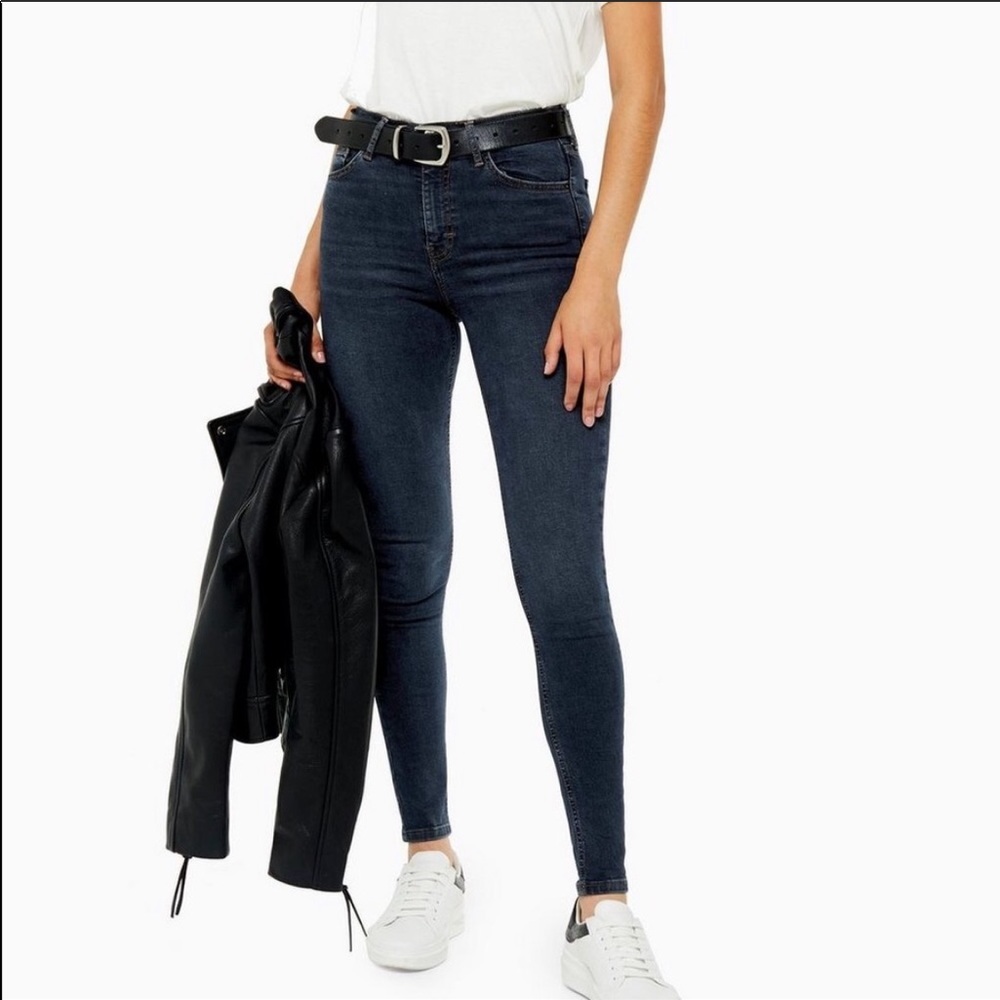 TopShop Dark Wash High Rise Jamie Skinny Jeans 30